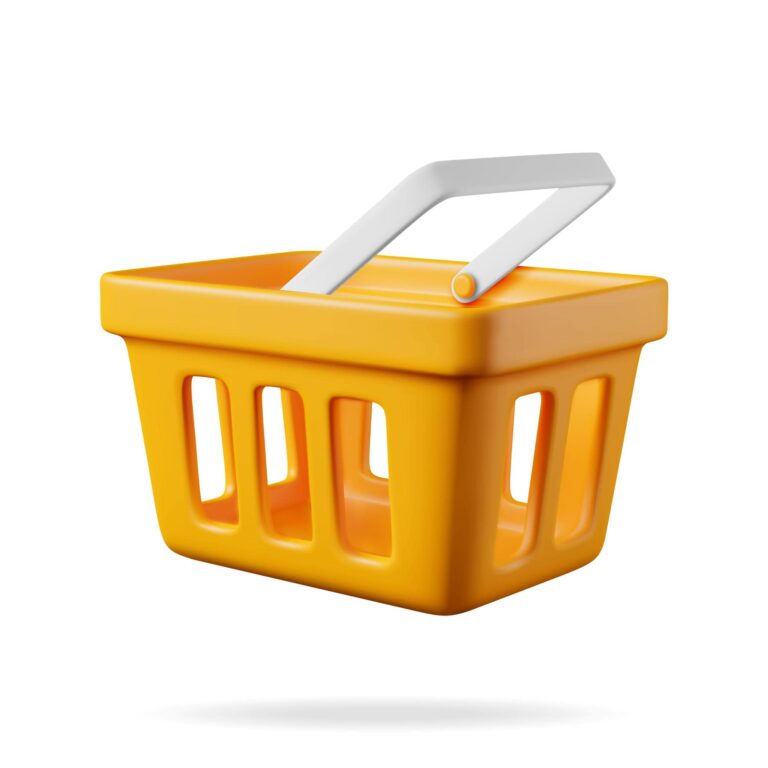 3d orange plastic shopping basket isolated 169241 7884 min خانه